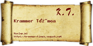 Krammer Tímea névjegykártya